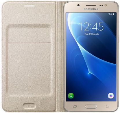 Чехол Flip Wallet для Samsung Galaxy J5 2016 ( EF-WJ510PFEGRU - Gold