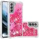 Силиконовый (TPU) чехол Deexe Liquid Glitter для Samsung Galaxy S21 FE (G990) - Pink Hearts. Фото 1 из 7