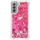 Силиконовый (TPU) чехол Deexe Liquid Glitter для Samsung Galaxy S21 FE (G990) - Pink Hearts. Фото 3 из 7