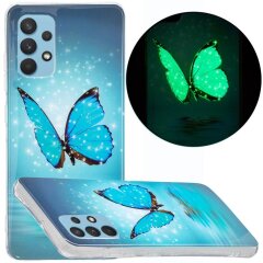 Силіконовий (TPU) чохол Deexe LumiCase для Samsung Galaxy A32 (А325) - Blue Butterfly