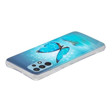 Силиконовый (TPU) чехол Deexe LumiCase для Samsung Galaxy A32 (А325) - Blue Butterfly