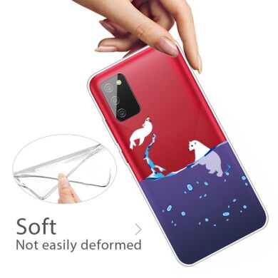 Силиконовый (TPU) чехол Deexe Pretty Glossy для Samsung Galaxy A02s (A025) - Little Penguin
