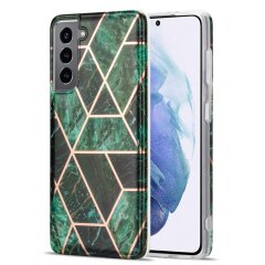 Защитный чехол Deexe Marble Pattern для Samsung Galaxy S21 - Green