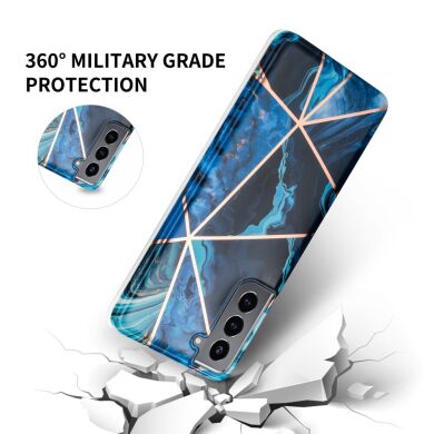 Защитный чехол Deexe Marble Pattern для Samsung Galaxy S21 - Blue