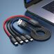 Кабель Hoco X76 4 в 1 USB to Type-C+Type-C+Lightning+MicroUSB (1m) - Black. Фото 8 из 9