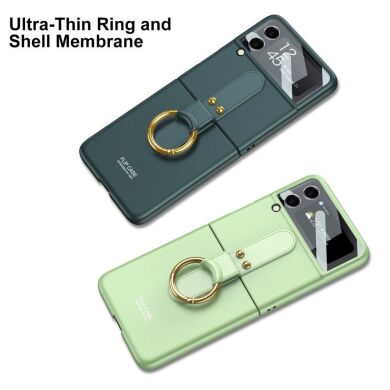 Защитный чехол GKK Ring Holder для Samsung Galaxy Flip 4 - Wine Red