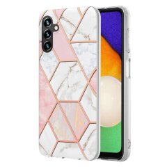 Защитный чехол Deexe Marble Pattern для Samsung Galaxy A34 (A346) - White / Pink
