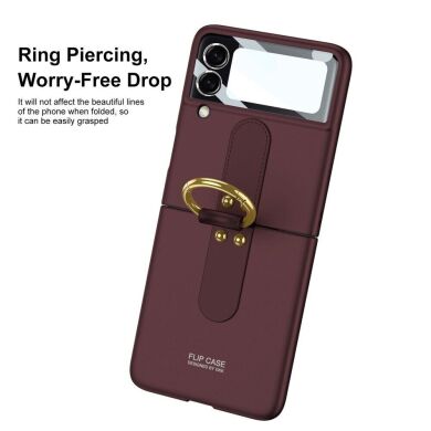 Защитный чехол GKK Ring Holder для Samsung Galaxy Flip 4 - Blackish Green