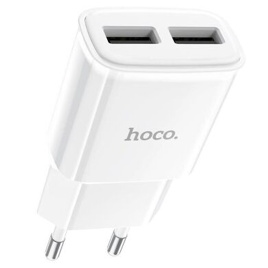 Мережевий зарядний пристрій HOCO C88A (2USB, 2.4A) - White