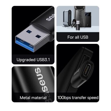 Адаптер Baseus Ingenuity Series USB 3.1 Male to Type-C Female - Blue