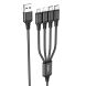 Кабель Hoco X76 4 в 1 USB to Type-C+Type-C+Lightning+MicroUSB (1m) - Black. Фото 1 из 9