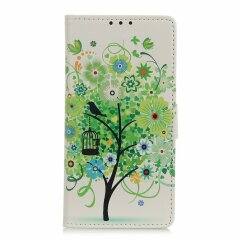 Чехол Deexe Life Style Wallet для Samsung Galaxy A70 (A705) - Green Flower Tree