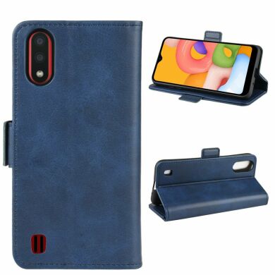 Чехол Deexe Pocket Wallet для Samsung Galaxy A01 (A015) - Blue