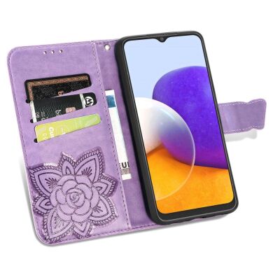 Чехол UniCase Butterfly Pattern для Samsung Galaxy A22 (A225) / M22 (M225) - Light Purple