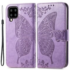 Чохол UniCase Butterfly Pattern для Samsung Galaxy A22 (A225) / M22 (M225) - Light Purple
