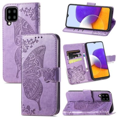 Чохол UniCase Butterfly Pattern для Samsung Galaxy A22 (A225) / M22 (M225) - Light Purple