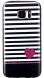 Силиконовая накладка Deexe Black Style для Samsung Galaxy S7 (G930) - White Stripes. Фото 1 из 3