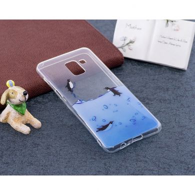Силиконовый (TPU) чехол Deexe Pretty Glossy для Samsung Galaxy A8 (A530) - Penguin