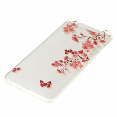 Силиконовый (TPU) чехол Deexe Pretty Glossy для Samsung Galaxy A80 (A805) - Red Flowers