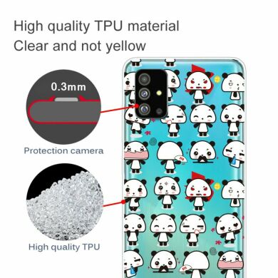 Силиконовый (TPU) чехол Deexe Pretty Glossy для Samsung Galaxy S20 Plus (G985) - Mini Pandas