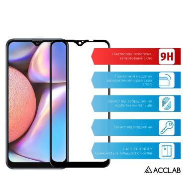 Защитное стекло ACCLAB Full Glue для Samsung Galaxy A10s (A107) - Black
