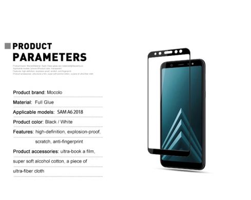 Защитное стекло MOCOLO Full Glue Cover для Samsung Galaxy A6+ 2018 (A605) - White