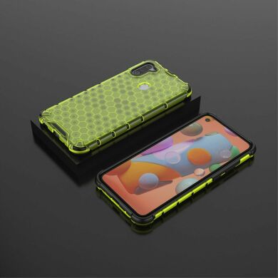 Защитный чехол Deexe Honeycomb Series для Samsung Galaxy A11 (A115) - Green