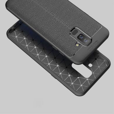 Защитный чехол Deexe Leather Cover для Samsung Galaxy J8 2018 (J810) - Dark Blue