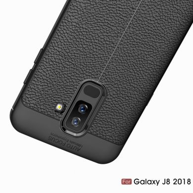 Защитный чехол Deexe Leather Cover для Samsung Galaxy J8 2018 (J810) - Grey