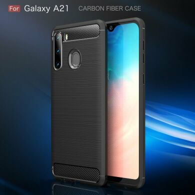 Защитный чехол UniCase Carbon для Samsung Galaxy A21 (A215) - Black