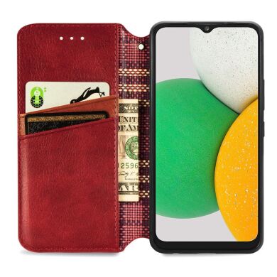 Чехол Deexe Rhombus Wallet для Samsung Galaxy A03 Core (A032) - Red