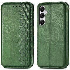 Чехол Deexe Rhombus Wallet для Samsung Galaxy A35 (A356) - Green