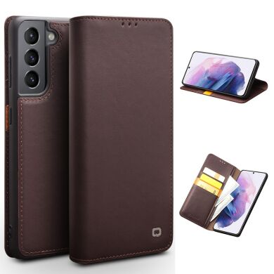 Кожаный чехол QIALINO Wallet Case для Samsung Galaxy S21 Plus (G996) - Brown