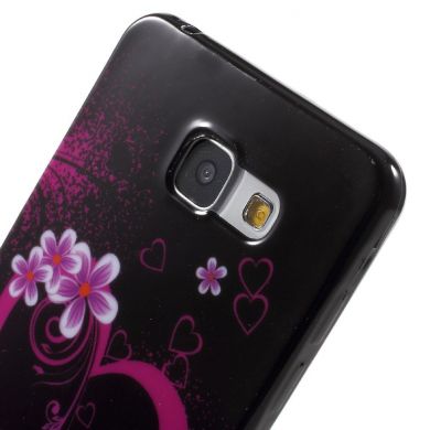 Силиконовая накладка Deexe Life Style для Samsung Galaxy A3 (2016) - Heart Flowers