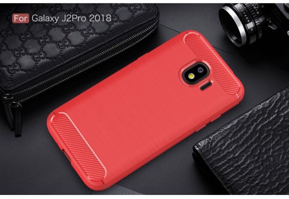 Защитный чехол UniCase Carbon для Samsung Galaxy J2 2018 (J250) - Red