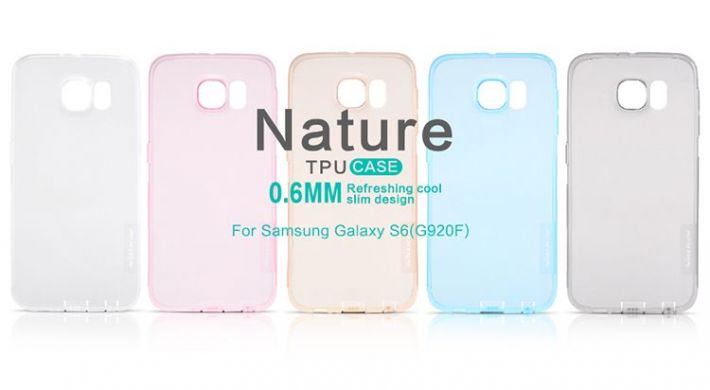 Силиконовая накладка Nillkin 0.6mm Nature TPU для Samsung Galaxy S6 (G920) - Gold