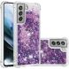 Силиконовый (TPU) чехол Deexe Liquid Glitter для Samsung Galaxy S21 FE (G990) - Dark Purple Hearts. Фото 1 из 7