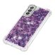 Силиконовый (TPU) чехол Deexe Liquid Glitter для Samsung Galaxy S21 FE (G990) - Dark Purple Hearts. Фото 4 из 7