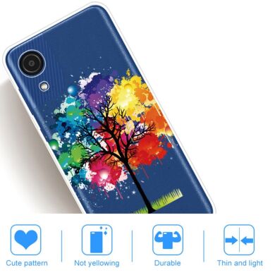 Силиконовый (TPU) чехол Deexe Pretty Glossy для Samsung Galaxy A03 Core (A032) - Blue Feather