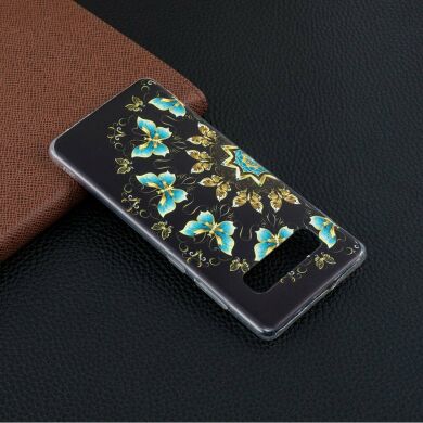 Силиконовый (TPU) чехол Deexe Pretty Glossy для Samsung Galaxy S10 Plus (G975) - Colorized Butterfly