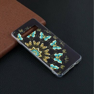 Силиконовый (TPU) чехол Deexe Pretty Glossy для Samsung Galaxy S10 Plus (G975) - Colorized Butterfly