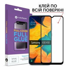 Защитное стекло MakeFuture FullGlue Cover для Samsung Galaxy A30 (A305) / A50 (A505) - Black