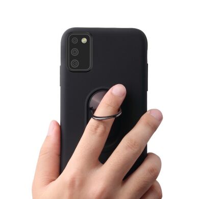 Захисний чохол Deexe Color Ring для Samsung Galaxy A02s (A025) - Black