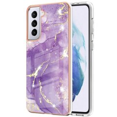 Захисний чохол Deexe Marble Style для Samsung Galaxy S21 (G991) - Purple