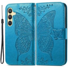Чохол UniCase Butterfly Pattern для Samsung Galaxy S24 Plus - Blue