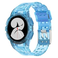 Ремешок Deexe Solid Color для Samsung Galaxy Watch 4 / 5 (40mm) - Transparent Blue