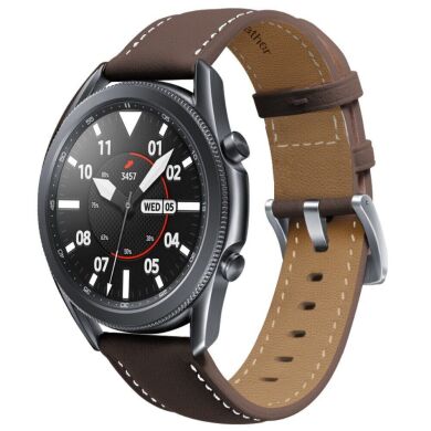 Кожаный ремешок Deexe Genuine Leather для часов с шириной крепления 20мм - Coffee