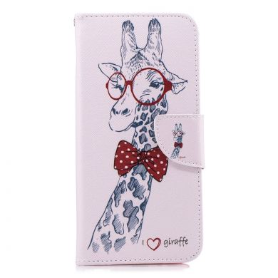 Чехол-книжка Deexe Color Wallet для Samsung Galaxy J4+ (J415) - Giraffe Wearing Glasses