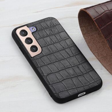 Кожаный чехол UniCase Croco Skin для Samsung Galaxy S22 - Black