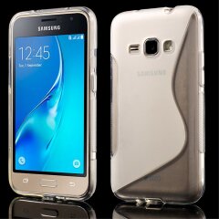 Силиконовый чехол Deexe S Line для Samsung Galaxy J1 2016 (J120) - Transparent
